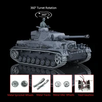 HENG LONG Outdoor Battle 1/16 Scale 7.0 Upgraded Panzer IV F2 RTR RC Tank 3859 W/ 360° Turret TH17399-SMT4 1