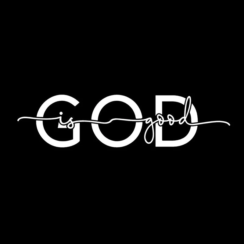 

God Is Good Religious Christian White Personality Waterproof Auto Decors on Car Body Rear Window 15cm