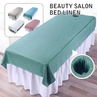 Beauty Salon Spa Bed Sheet Massage Treatment Bedspread Solid Color Cotton Soft Comfort Breathable Club Spa Bed Cover With Hole  2