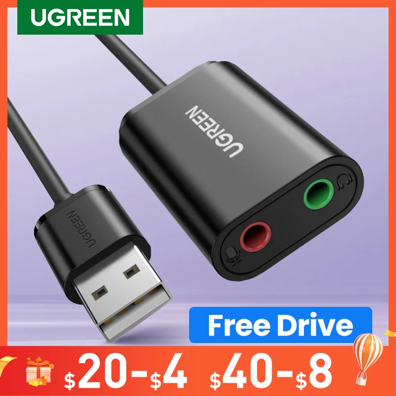 Ugreen Sound Card External 3.5mm USB Adapter USB to Microphone Speaker Audio Interface for PS4 Pro Computer USB Sound Card|3.5mm usb adapter|audio interfacesound card external - AliExpress
