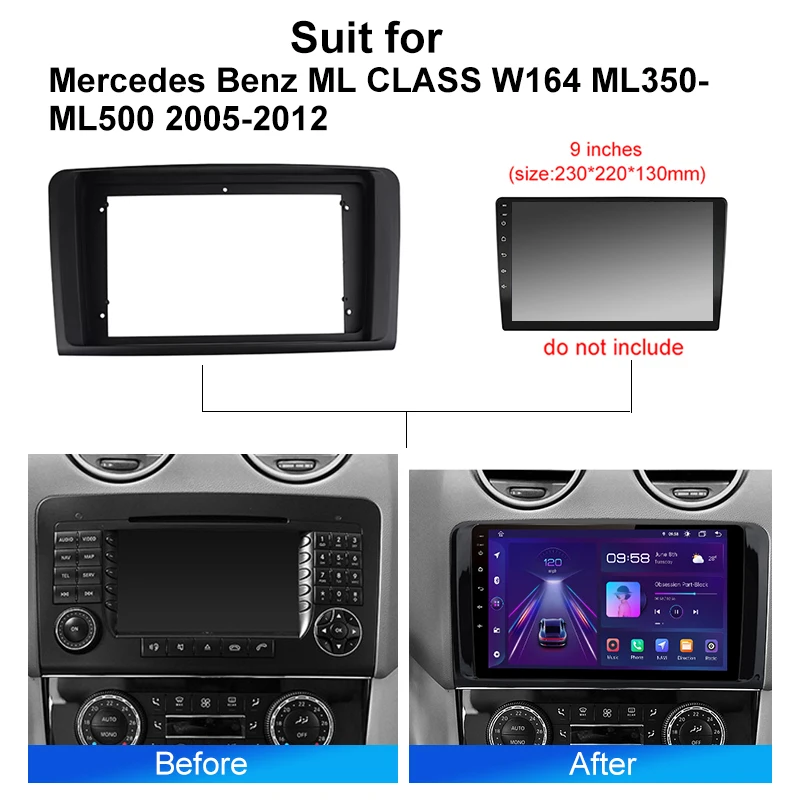 GABITECH Autoradio GPS NAVI Android Für Mercedes Benz W164 GL320 ML350 X164 Autoradio S0m6f05y