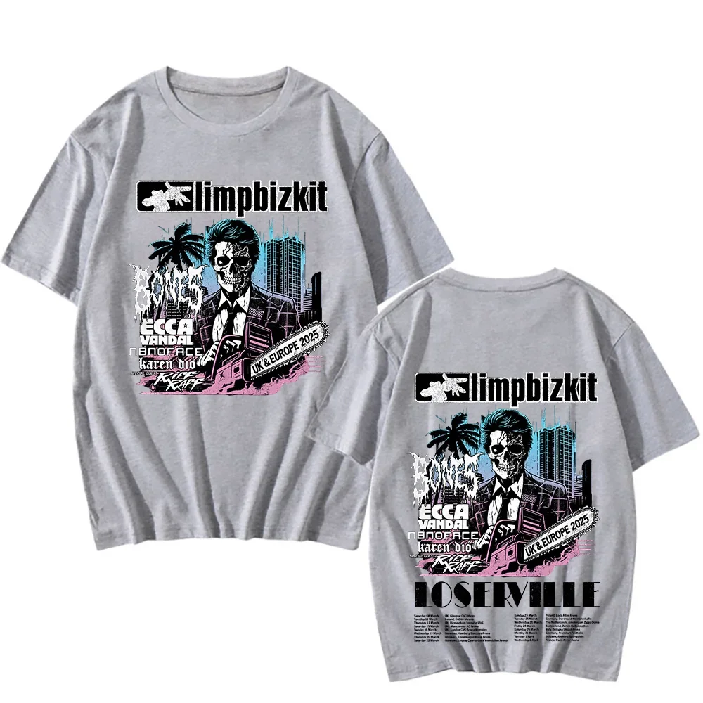 Limp Bizkit UK and Europe Tour 2025 T-shirt Rap Rock Vintage Cotton Tees New Enjoy First Tshirts Unisex Fashion Crewneck Clothes 5