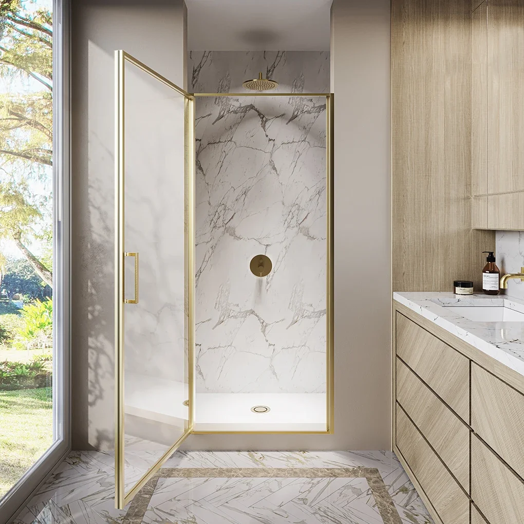 High Standard Tempered Glass Shower Cubicle Pivot Glass Shower Doors