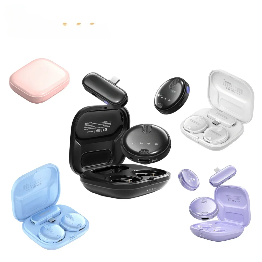 

WM620 USB C Lapel Mic Purple Zero Latency Real-time Monitor Noise Reduction TikTok Youtube Live Stream Vlogging Interview