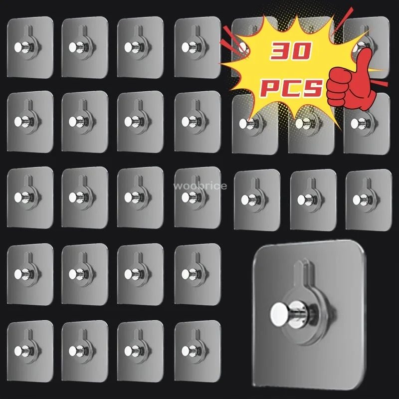 Hook Hanging Sticker Strong Adhesive Hooks Punch-Free Picture Frame Nail Poster Photo Clock Hooks Kitchen Bathroom Screw Hooks