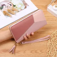 AliExpress Cross-border Explosions Supply Contrast Color Stitching Long Wallet Women's Clutch Bag Women's New Fashion Japanese-K - Image 3