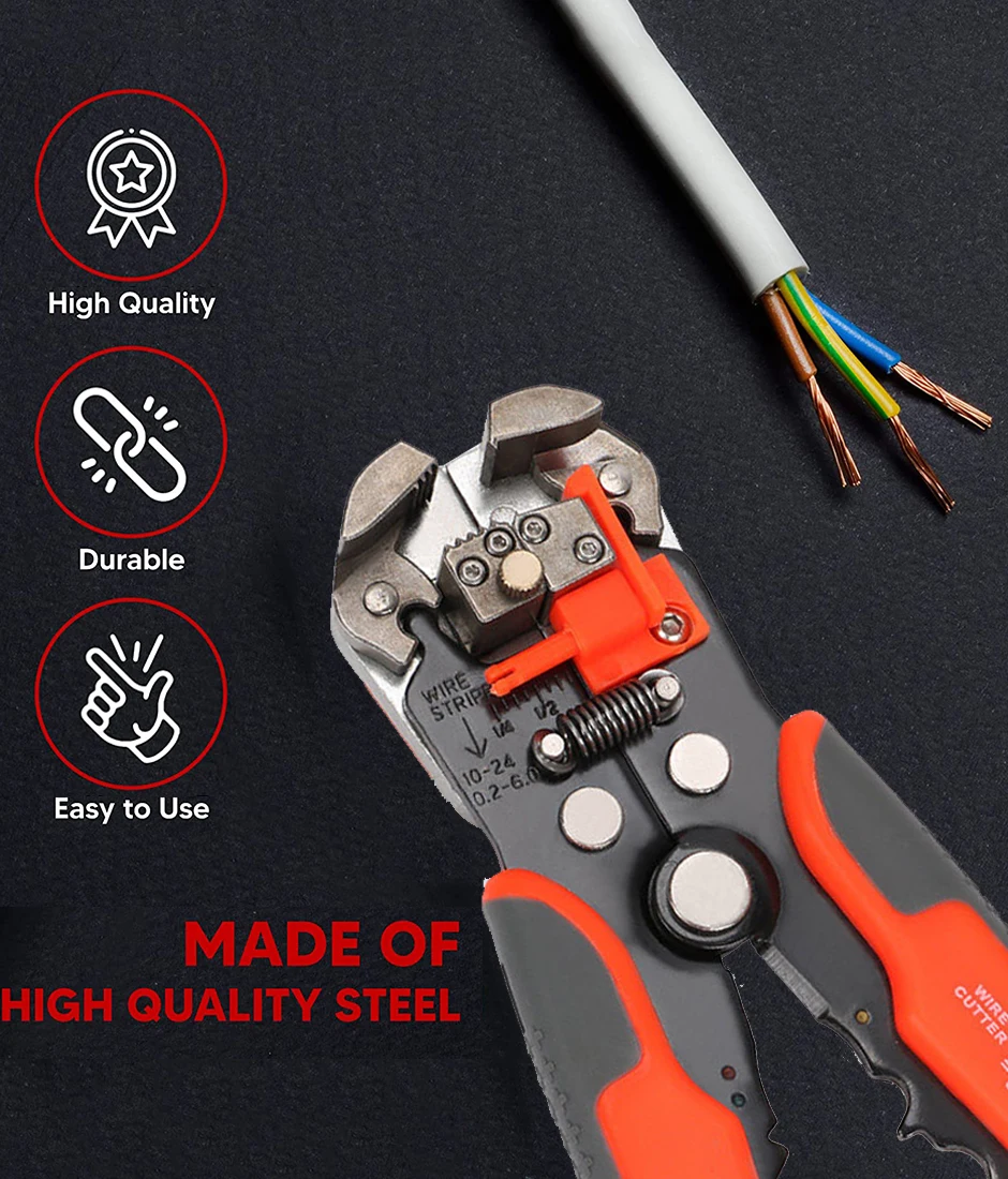 Description Picture 4 of itemProfessional Electrician Wire Tool Cable Wire Stripper Cutter Crimper Automatic Crimping Stripping Plier