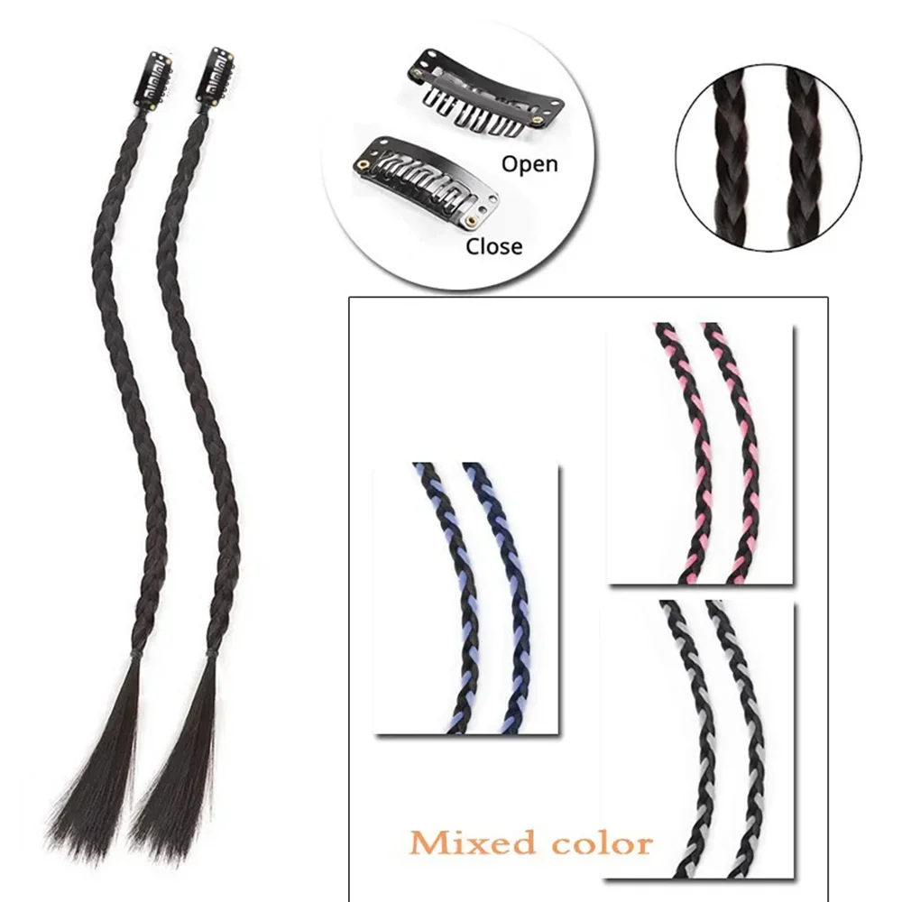 Synthetic Long Box Braid Extension Clip-In Ponytail Hairpieces Versatile Styling for All Hair Types Party-Ready Hair Accessories