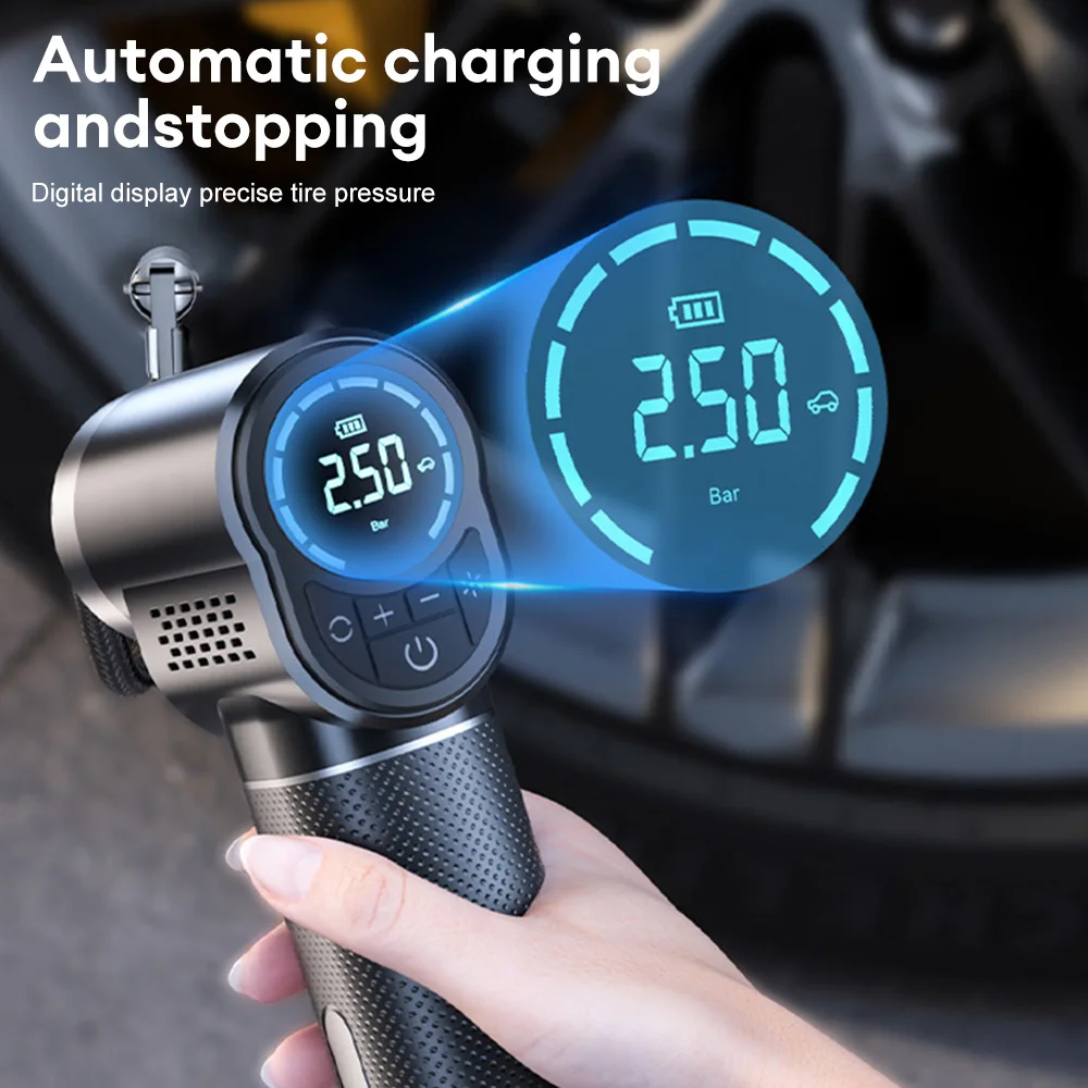 150PSI Wireless Car Air Compressor Electric Portable Smart Car Tire Air Pump Motorcycle Bicycle Tire Filling Pump