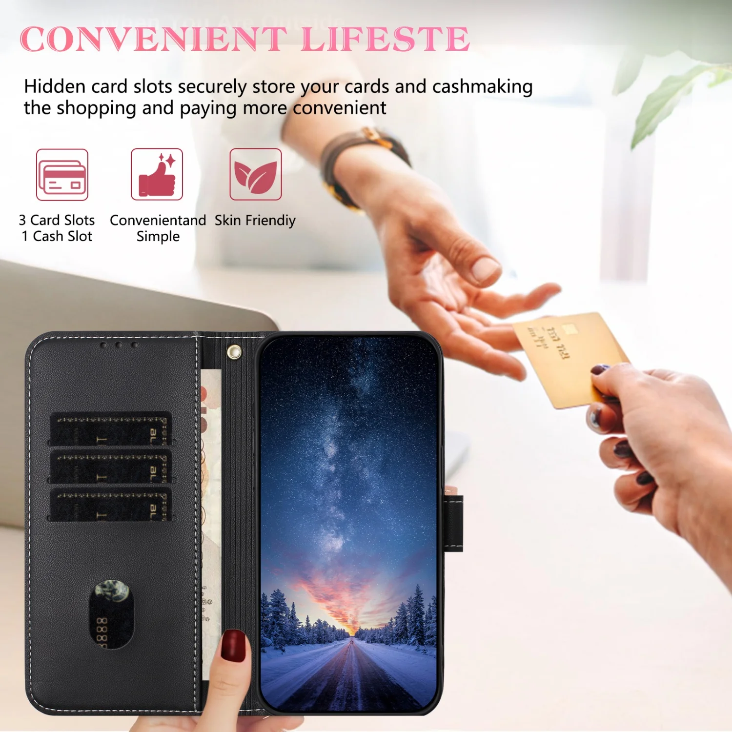 Luxury PU Leather Wallet Flip Phone Case - Premium Protective Cover