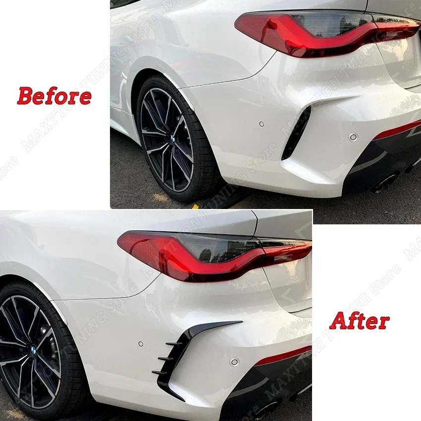 후면 범퍼 스플리터 스포일러 에어 벤트 커버 스포일러 BMW 4 시리즈 G22 G23 425i 430i M440i M 스포츠 블랙 바디 키트 튜닝