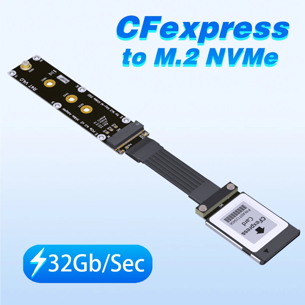 

CFexpress Type B To M.2 NVMe 2280 Key M Extension Adapter Cable PCIe 4.0 for Canon R5 Nikon Z6Z7 XBOX Memory Card Conversion ADT