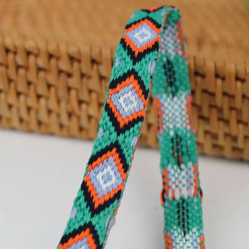 3Yards 10-20MM Retro Jacquard Substantial Thick Webbing Bag Belt Straps Ribbon for DIY Horse Or Big Pet Collar Clothing Sewing