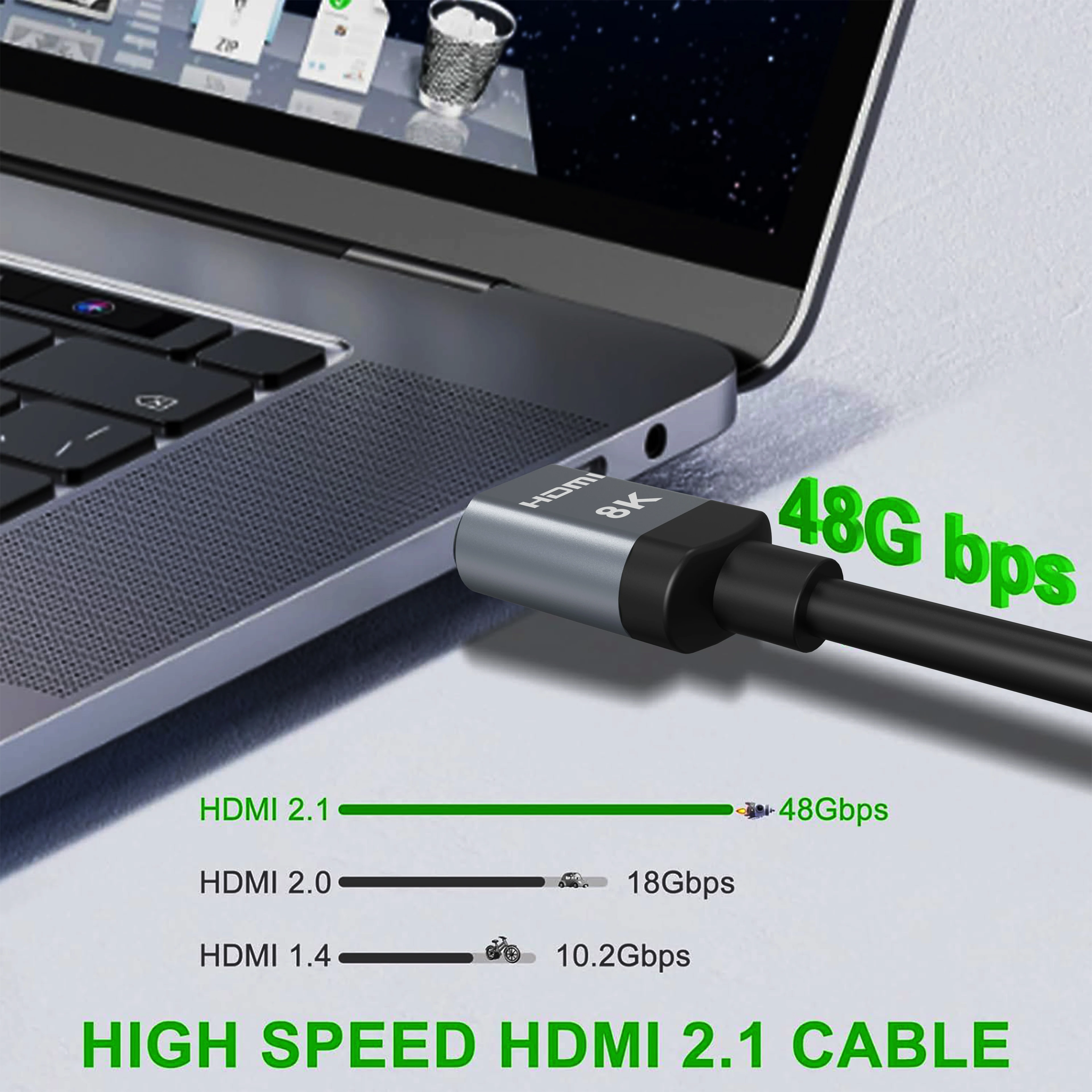 Ultra High-Speed 8K HDMI Cable - 48Gbps, 4K & 8K Support