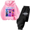 Girls Clothing 2025 Hot KPop Demon Hunter Cartoon Girls Hooded Sweatshirt Sweatpants Set Warm Children's Fashion Casual Tops