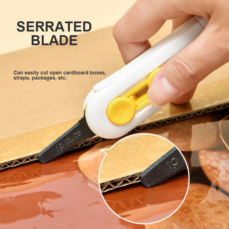 Mini unbox knife safety round head cutter magnetic carton box cutter opening package letter utility knife
