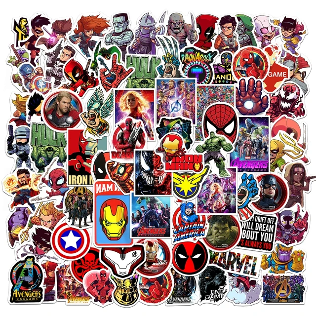Spider Man Stickers For Child,marvel Waterproof Vinyl Stickers For Laptop,  Luggage, Skateboard, Water Bottle,cars, Guitar, Phone, Water Bottlescute Tr