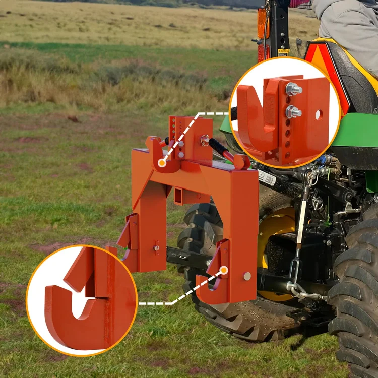 3 Point Quick Hitch fits Cat 1 with 2" Receiver, 3000lbs, Orange 5