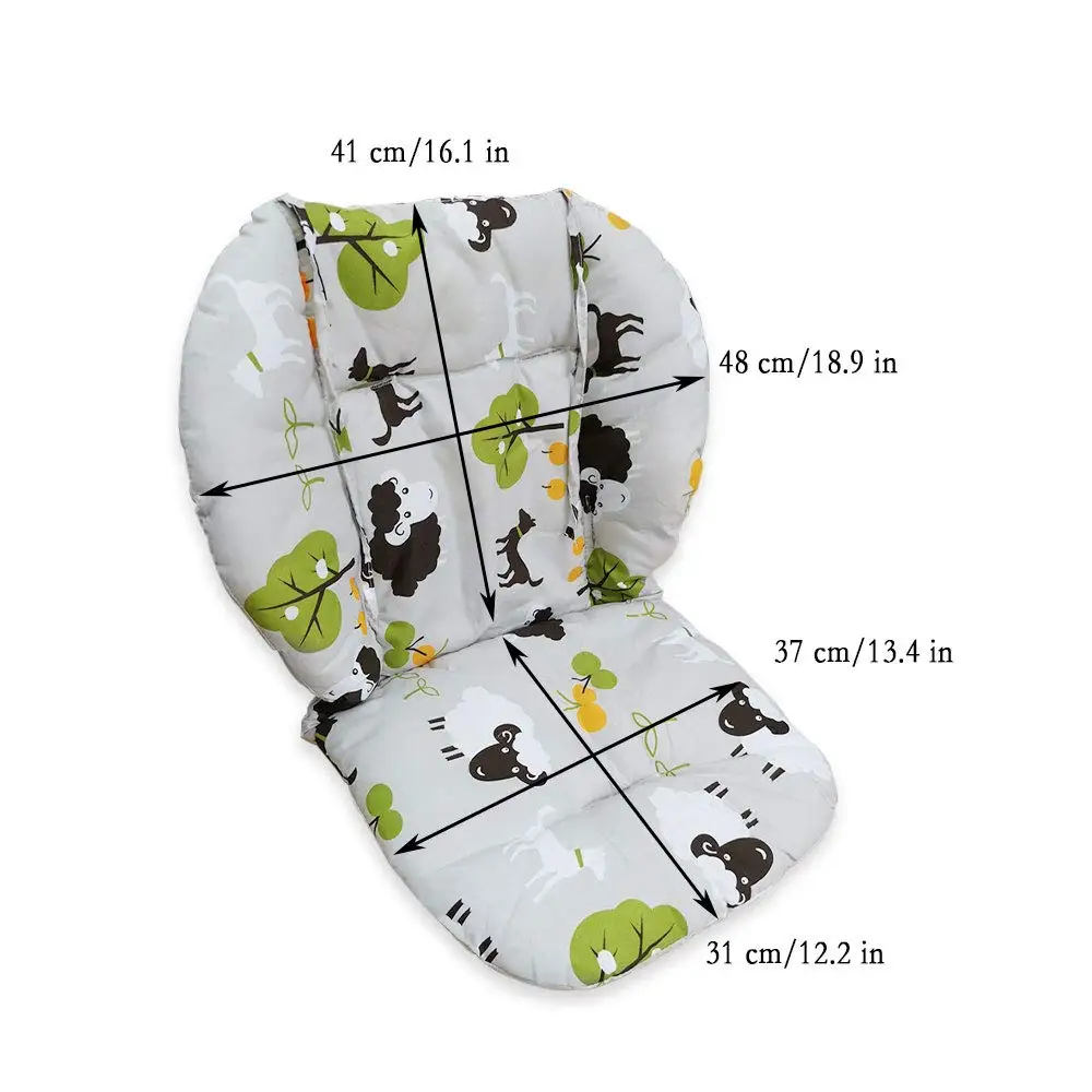 Baby Kids Highchair Cushion Pad Mat Booster Seats Cushion Pad Mat Feeding Chair Cushi on Pad Stroller Cushion Mat Cotton Fabric images - 6