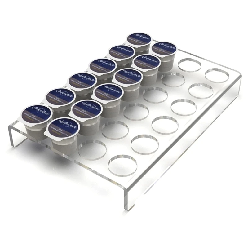 

24-Hole Coffee Capsuled Display Stand Coffee Bags Display Rack Coffee Bean Storage Tray Support Acrylic Holder