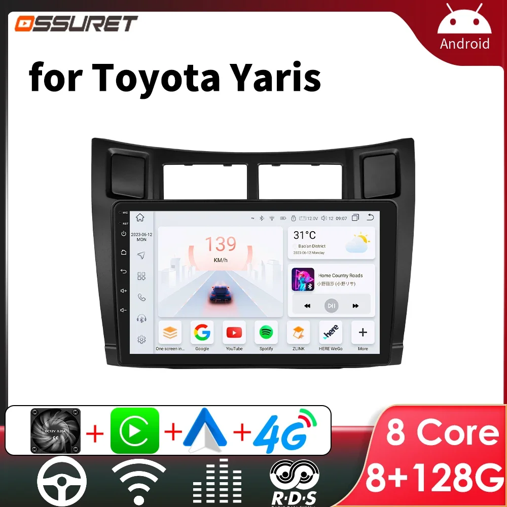

7862 Android радио для Toyota Yaris 2005 -2012 автомобильный экран стерео видео плееры беспроводной CarPlay 2Din мультимедийный GPS
