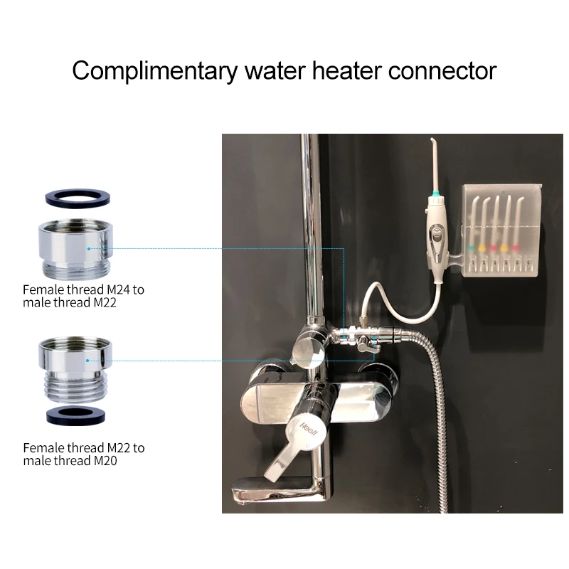 

X1 Faucet Oral Irrigator Water Jet for Cleaning Teeth Flosser Dental Irrigator Implements Tooth Cleaner with 6 Nozzles