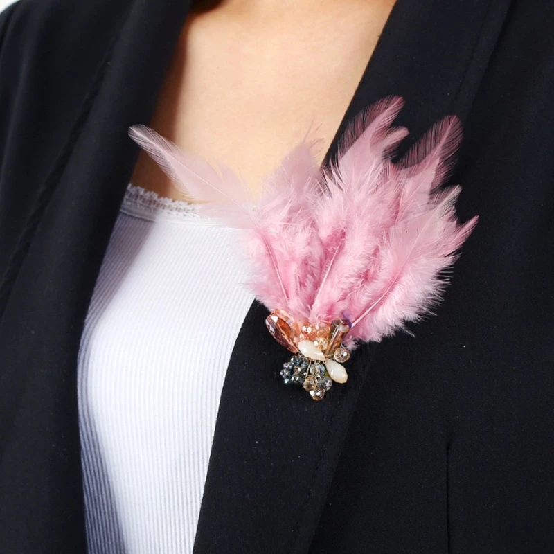 Feather Brooch Feathers Corsages Cloth Decorations Collar Pins
