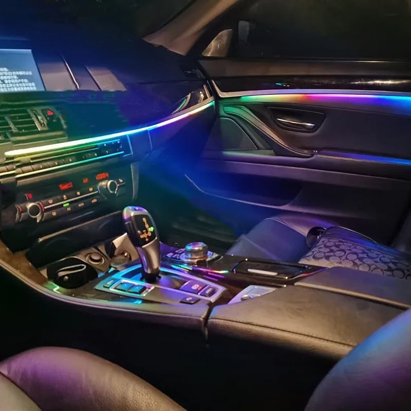 Tira de luces LED de acrílico para decoración Interior de coche, luz  ambiental RGB para bmw e90, e60, f30, e39, tesla model 3, AUDI A4, A3, A5