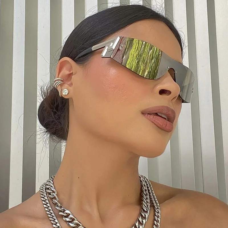 

Luxury Punk Sports Sunglasses Women Brand Designer Y2K One Piece Sun Glasses Men Goggle Shades UV400 Fashion Eyewear