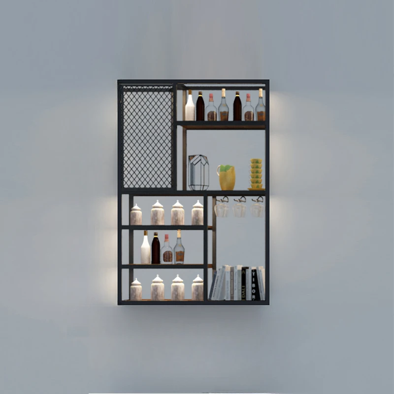 Wine Fridge Liquor Bar For Living Room Storage Furniture Set Canteen Wall Rack Cabinet Glass Showcases Collection Showcase Iron