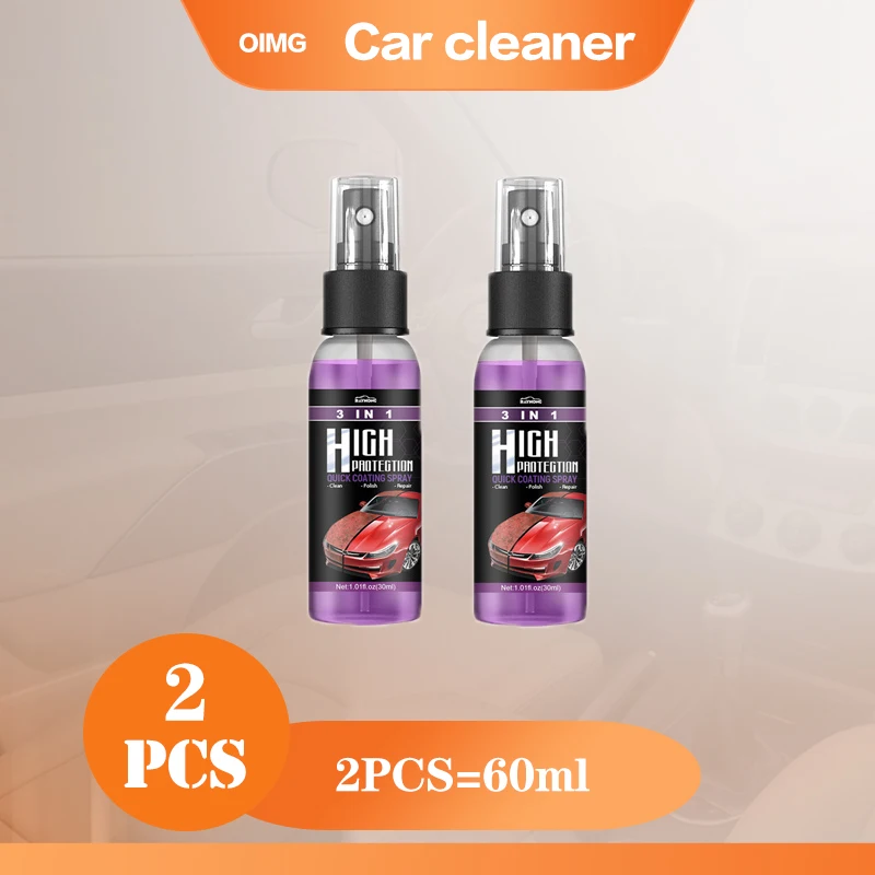 2Pcs 3 in 1 High Protection Quick Nano Ceramic Coating Spray,Fast Fine  Scratch Repair Spray 100ml