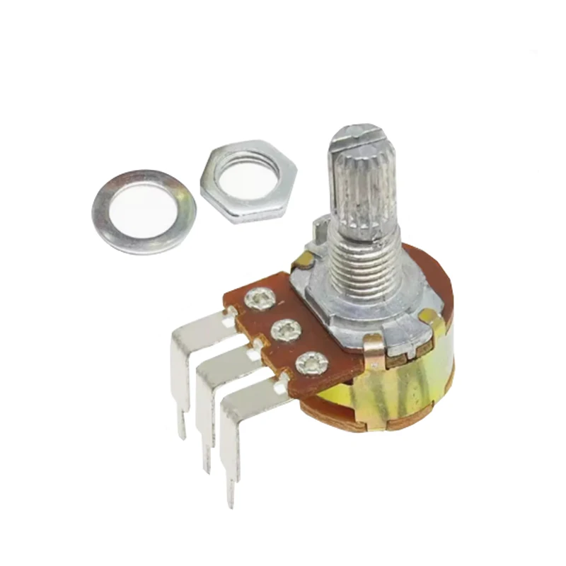 5pcs With switch 15MM Bend foot B5K B10K B100K B500K Potentiomete WH148 3pin 5K 10K 50K 100K 500K