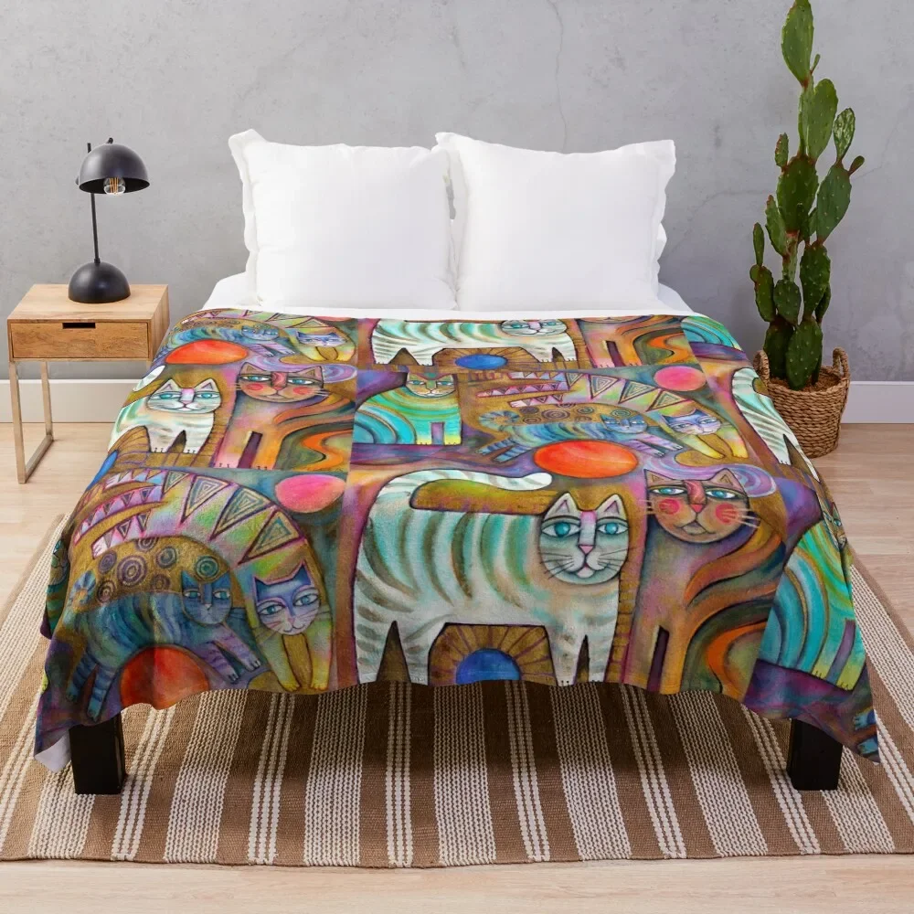 

Klimt Cats Throw Blanket Heavy Hairy manga Multi-Purpose Blankets For Sofas Blankets