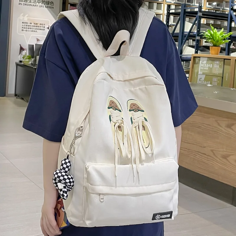 New Women Laptop Shoelace Kawaii School Bag Lady Pink College Backpack Female Cute Student Bag Girl Travel Book Backpack Fashion