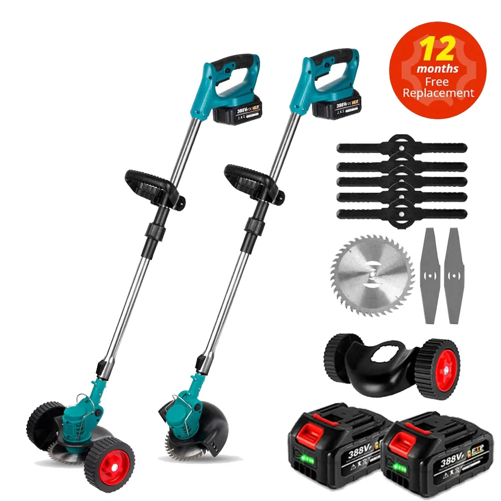 Handheld Electric Lawn Mower Foldable Trimmer Adjustable Garden Pruning Cutting Power Tools with