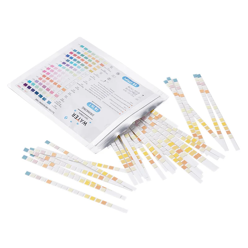 50pcs 16 In 1 Drinking Water Test Kits Strip Home Water Quality Test Swimming Pool Spa Strip pH Tool