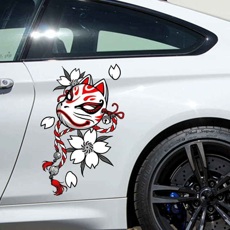 Fox Mask Car Decal Side Graphic Vinyl Decal Modificato Racing Car Print Decoration Ita Car Car Decal Sticker
