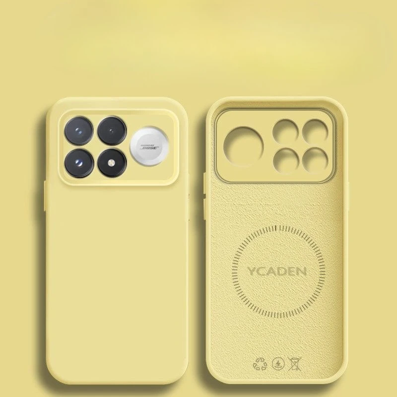 Luxury Built-in Magnetic Liquid Silicone Solid Color Phone Case Cover