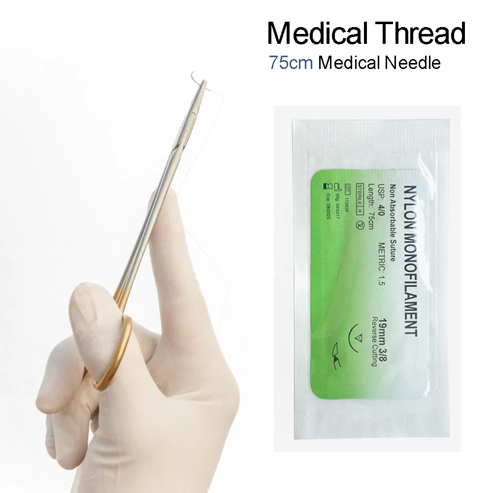 Medical Needle Sets 12/6PCS 75cm Nylon Monofilament Thread Teaching Surgical Suture Practice Teaching Demonstrations Exercises surgical training kit,suture practice kit