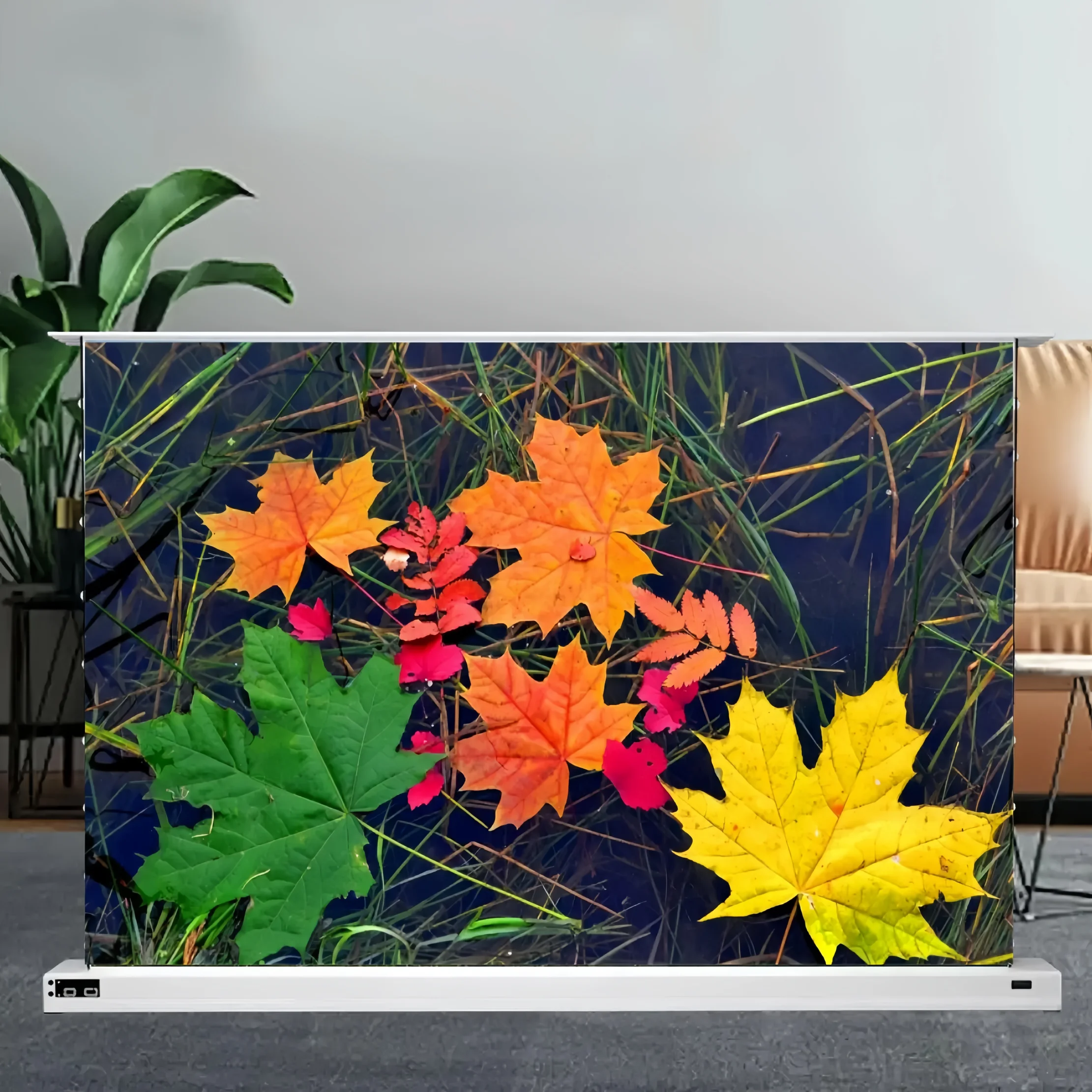 16:9 ALR Electric Floor Rising Projector Screen With Perforated Ambient Light Rejection and Acoustic Transparency -Up to 150inch