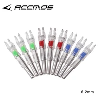 6/12pcs Archery ID 6.2 mm Lighted Arrow Nock LED Arrow Tail Accessory for Shooting Hunting 1