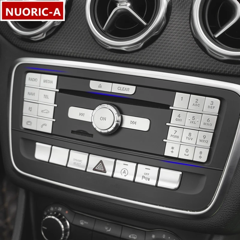 

Center Console CD Multimedia Buttons Decals Trim For Mercedes Benz GLA X156 CLA C117 A B Class W176 W246 Car Interior Stickers