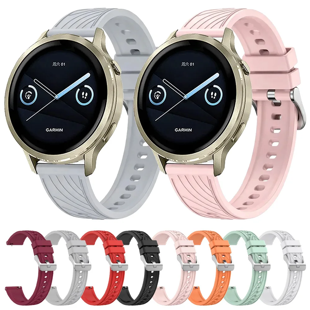 18mm Adjustable Sports Silicone Strap - Comfortable Wristband for Smartwatches