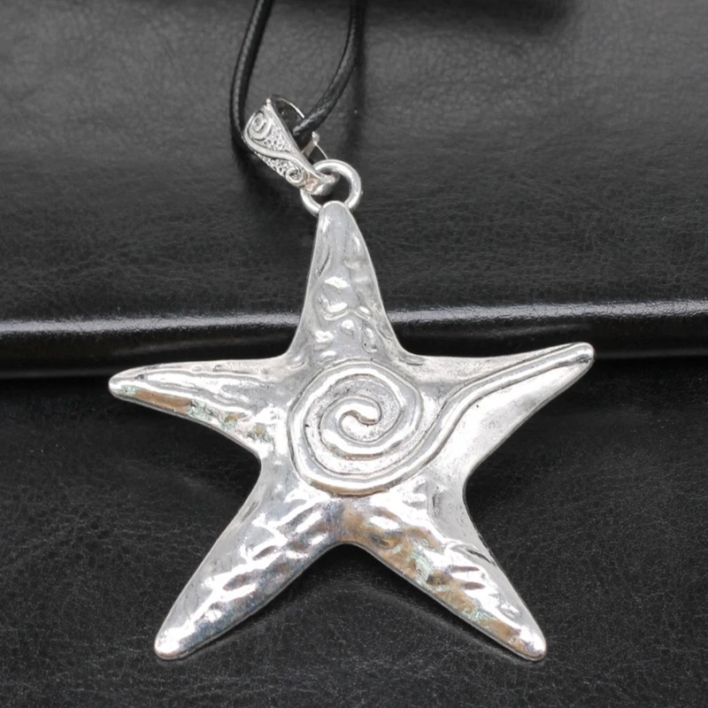 

Metal Exaggerate Personality Big Pentagram Star Pendant Necklace for Women Unisex Y2K Jewelry Hip Hop Punk Sweater Chain