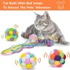 Cat Toy Balls with Bell Colorful Soft Fuzzy Balls for Cats Interactive Playing Chewing Toys for Indoor Cats and Kittens 4