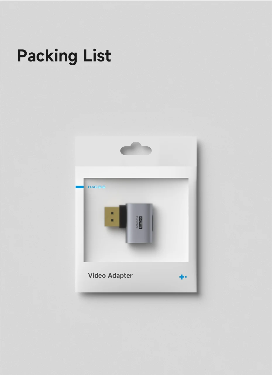 Hagibis DisplayPort 1.4 Right Angle Adapter 8K 60Hz / 4K 240Hz