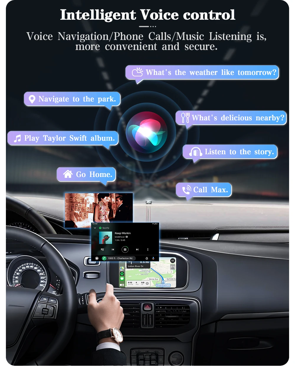 AUTOTOP Drahtlose CarPlay & Android Auto Multimedia Für Volvo S60 XC60 V40 V60 Kamera BT WIFI Audio Micphone GPS Navi Spiegel Link – Detail 7