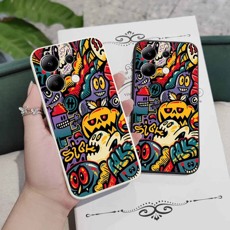 Liquid Silicone Pumpkin Monster Phone Case Cover