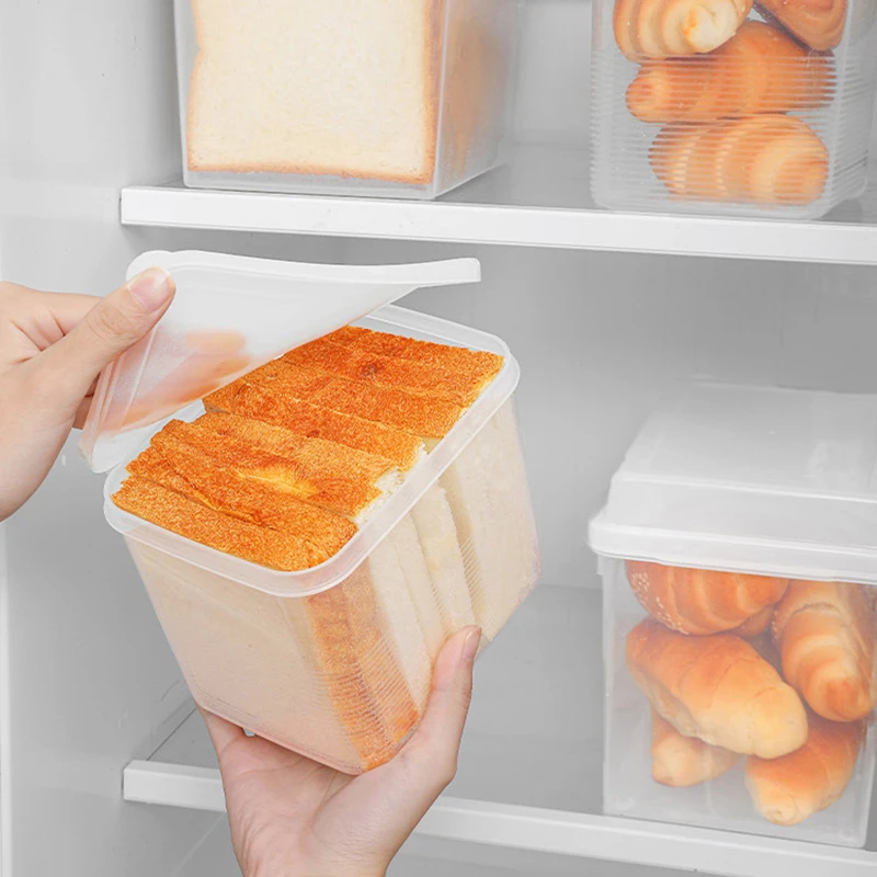 Bread Container Storage Box Dispenser With Cover Case Toast Cake Sandwich Container Airtight Box Bread Crisper Home Tool