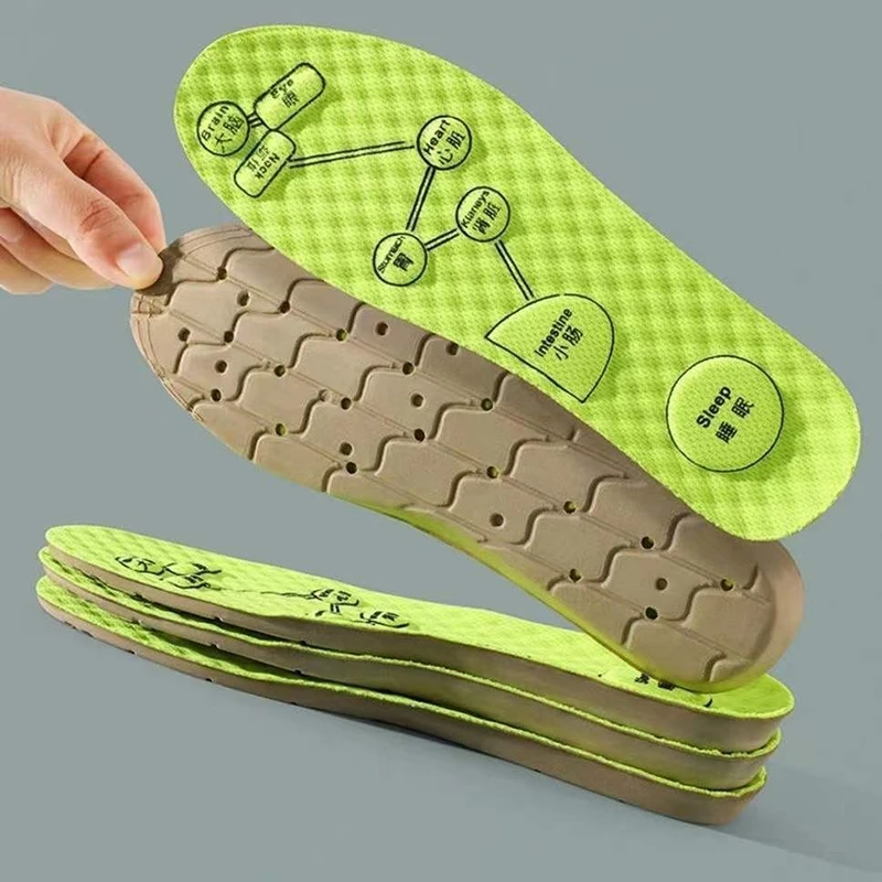 Sole Massage Insole Unisex Soft Breathable Sports Cushion Inserts Wormwood Sweat-absorbing Deodorant Massage Shoe Pads shoe insoles